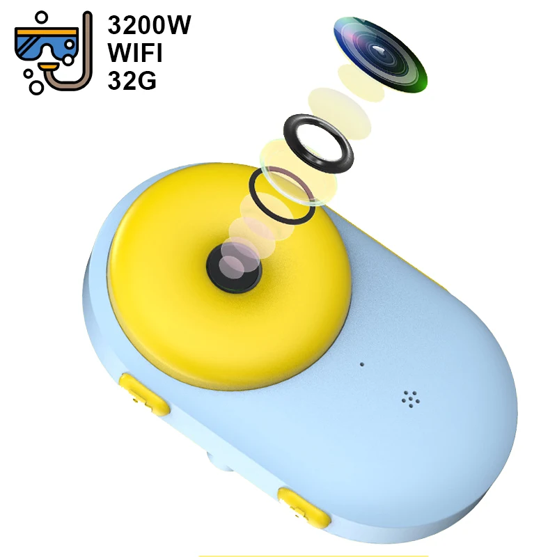 

WiFi Children's Waterproof Camera Mini Dual Photography Camera Sports Digital Camera Toy Birthday Gift Kids Camera