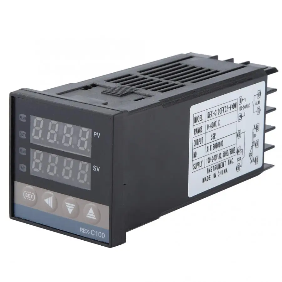 AC 110-240V PID наборы контроллеров температуры 0-400 градусов+ 40A SSR+ 1 м M6 K Тип зонда Цифровой светодиодный регулятор температуры