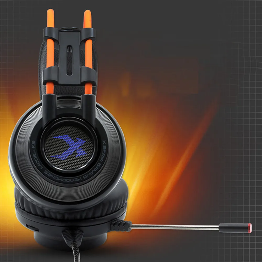 FINEBLUE Xiberia K9 Игровые наушники с микрофоном и светодиодной подсветкой для ноутбука