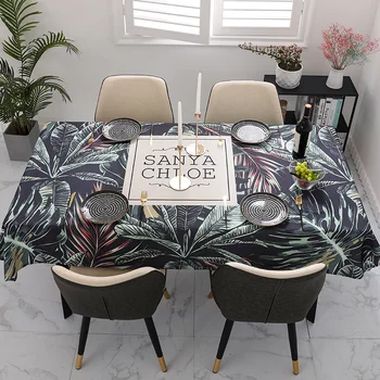

Boho Bohemia style Cotton table Cover tropical leaf print pastoral style talbe Case in living room