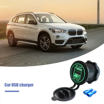 

12-24V Car Charger Dual LED Light Power Outlet 4.2A Dual USB Motorcycle Boat for Caring Personal Cars Accessories