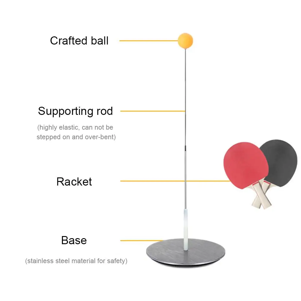Высококачественный портативный тренажер для настольного тенниса с мячами для настольного тенниса и ракетами, эластичный мягкий вал для