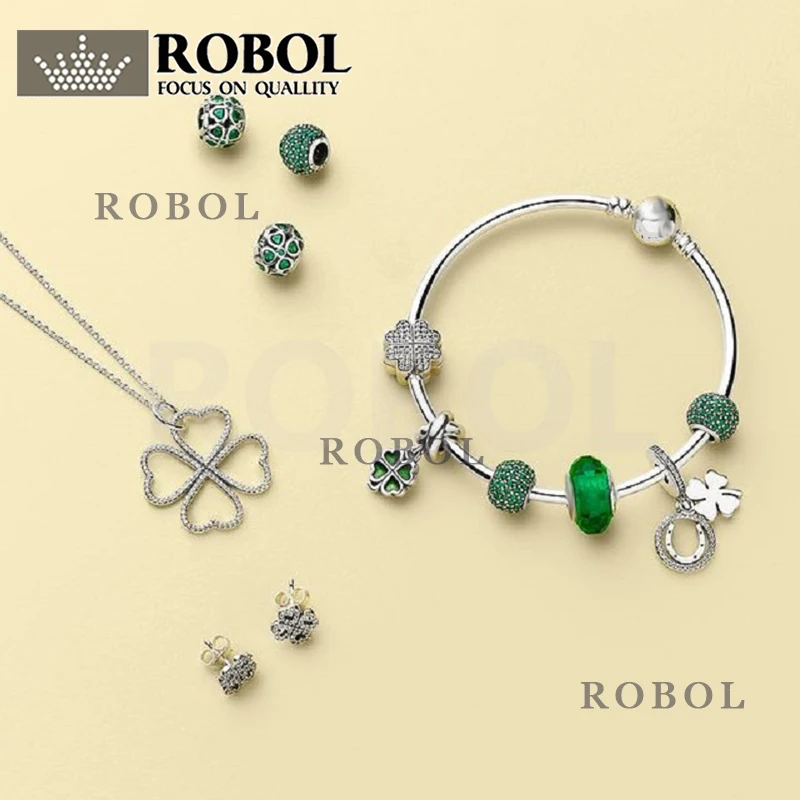 

2021 Popular 100% 925 Sterling Silver Glass Bead and Green Bead Pendant Series Set Ladies Jewelry Free Shipping Wholesale