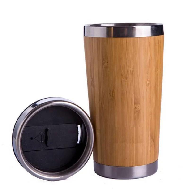 Бамбуковая кофейная чашка из нержавеющей стали кружка-термос для кофе с герметичной крышкой чай сок молоко пиво кружка китайские деревянные счеты чашки изолированные