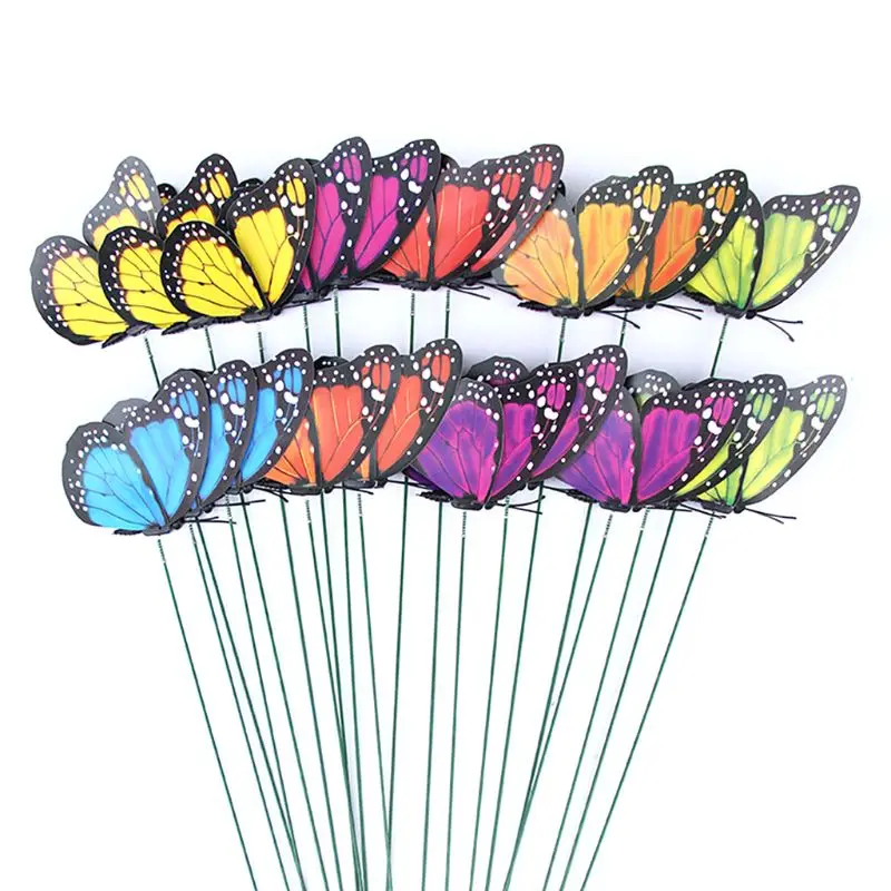 24 шт.(20xButterfly+ 4 xDragonfly) искусственный декор в виде бабочек шланг для полива огорода, двора, газон внутренний дворик художественные украшения разные цвета