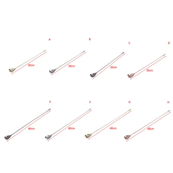 

30/40cm Stainless Steel Spiral Pattern Stir Spoon Bar Tool Bar Teadrop Spoon Mixing Cocktail Spoon Bartender Tools