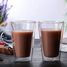 Двойные кофейные кружки бутылки для воды чашки для напитков с термоизоляцией, двойной настенное Стекло Творческая чашка для чая подарок питьевое молоко принадлежности для чашек