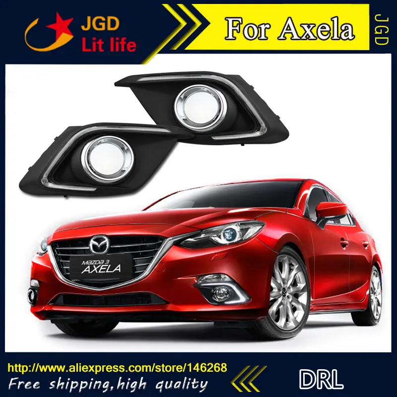 Free shipping ! 12V 6000k LED DRL Daytime running light for Mazda 3 Mazda3 2014 2015 fog lamp