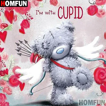 

HOMFUN 5D Diamond Painting Full Square/Round "Cartoon bear angel" Picture Of Rhinestone DIY Diamond Embroidery Home Decor A00465