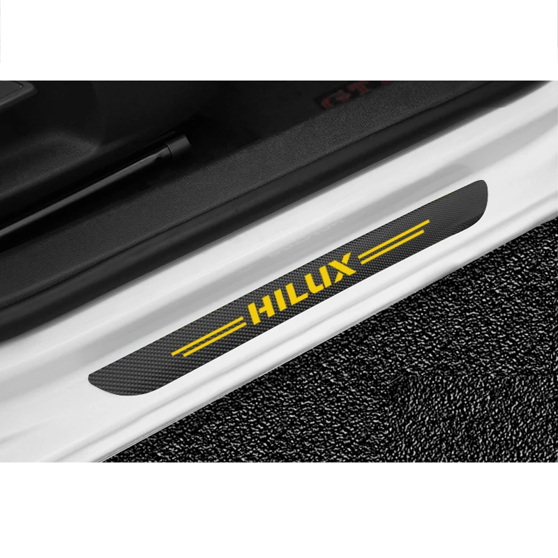 4 шт. углеродное волокно автомобиля порога потертости против царапин Стикеры для Toyota Hilux surf vigo revo аксессуары
