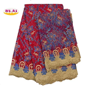 

NIAI Bazin Lace Fabric African Bazin Riche Getzner Batik Lace Fabric 2020 High Quality Lace Material For Women 7yards XY3142B-1