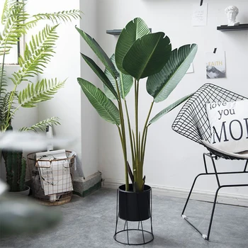 

Home Decor Potted Round Desktop Flower Pot Office With Metal Stand Modern Garden Plant Container For Succulent Indoor Outdoor