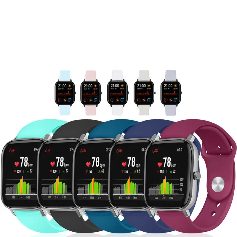 Силиконовый сменный Браслет для Amazfit GTS Band 20 мм ремешок на запястье Xiaomi Huami