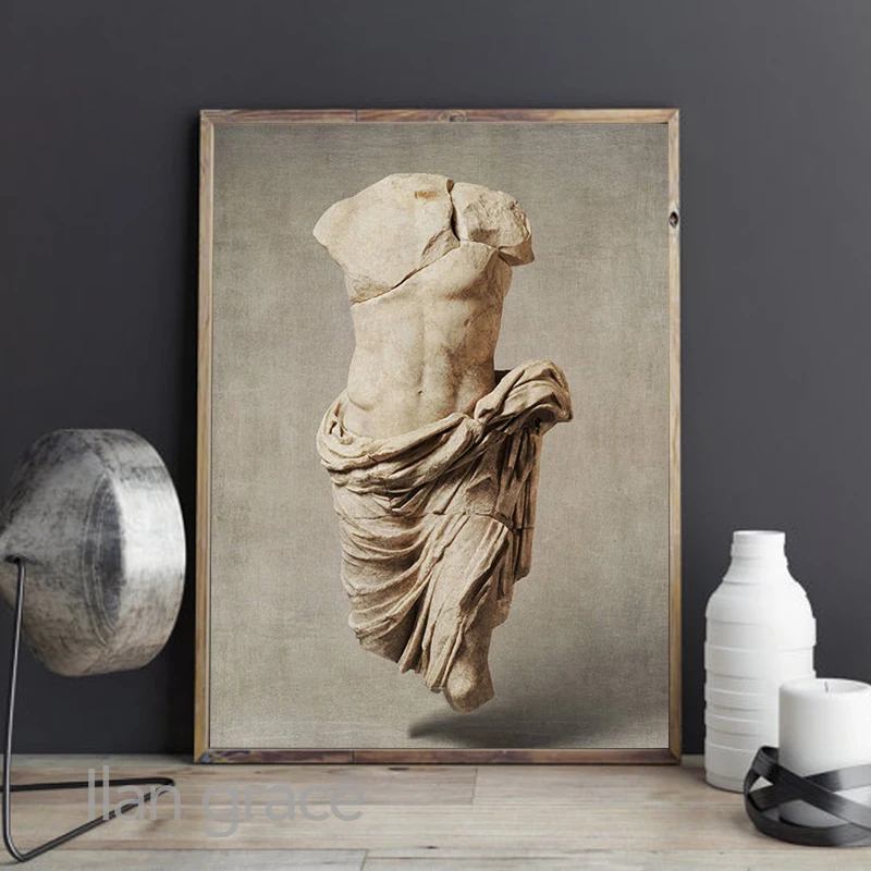 Afrodite Mitologia Greca Scultura Poster 2 Pezzi Stampa Su Tela Grecia Antica Statua Fotografia Pittura Camera Da Letto Decorazione Artistica Da Parete 35Cmx50Cmx2Pcs Senza Telaio