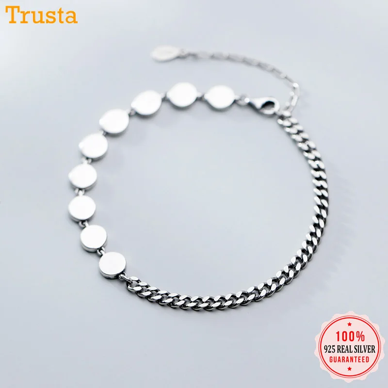 Trustdavis, настоящая 925 пробы, тайское серебро, простая круглая цепочка, 17 см, браслет, браслеты для женщин, девушек, серебро, 925, ювелирное изделие, DT06