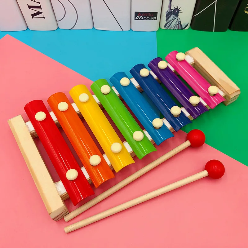 Красочные музыкальные детские игрушки ксилофон искусственная развивающая