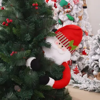 

Christmas Tree Toppers Cute Santa Claus/Snowman Hugger With Hat And Poseable Arms Holiday Decorations Christmas Tree Decorations