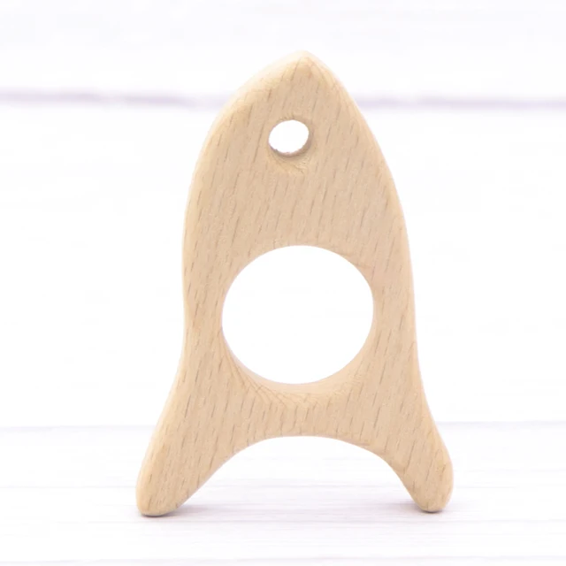 1pcs Baby Animal Natural Beech Teething Wooden Teether Rodent Flowers Clouds Tiny Rod   Pendant For Pacifier Chain  Products A15