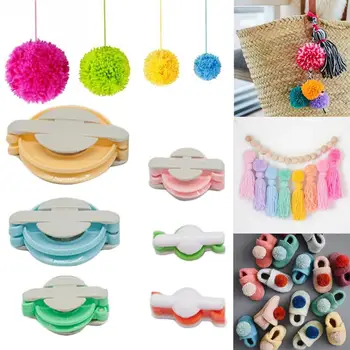 

Furry Ball Easy Use Durable Portable DIY Craft Weaver Knitting Kids Adults Jewelry Tools ABS Pompom Maker Set Accessories Gift