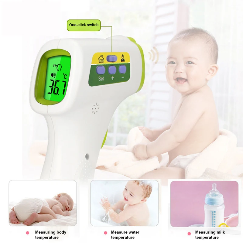 

Forehead Digital Infrared Thermometer Non-contact Handheld Baby Adult Temperature Meter JHP-Best