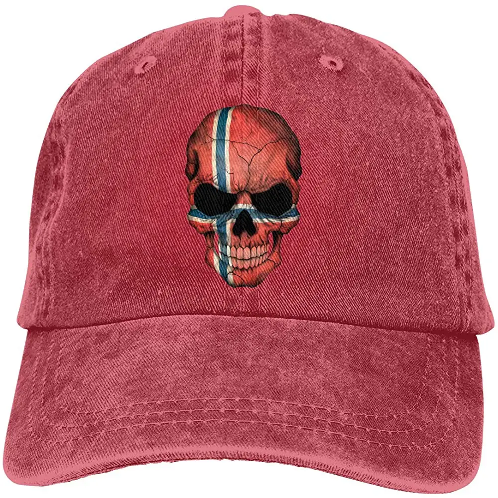 Мужская и Женская бейсбольная кепка с изображением норвежского флага и черепа, джинсовая кепка для папы, Кепка для водителя грузовика