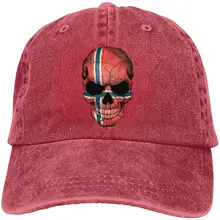 Мужская и Женская бейсбольная кепка с изображением норвежского флага и черепа, джинсовая кепка для папы, Кепка для водителя грузовика