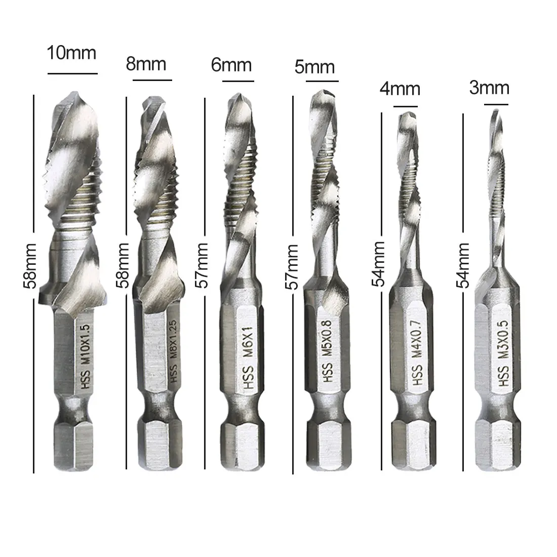 58mm Hex Shank HSS Metric Hand Screw Thread Tap Taper Tool Drill Bit Hotsale