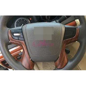 

Interior Wooden Color Steering Wheel Moulding Trim Car Styling 2016 2017 For Toyota Land Cruiser 200 Accessories