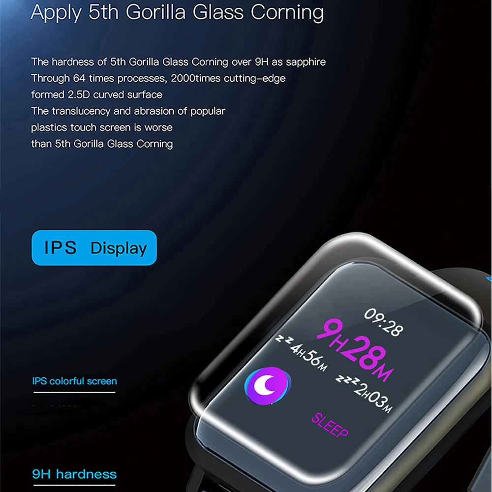 Цветной смарт-браслет Gorilla glass, фитнес-браслет, умные часы для мужчин и женщин, точный шагомер, браслет для активности, IP68, водонепроницаемый