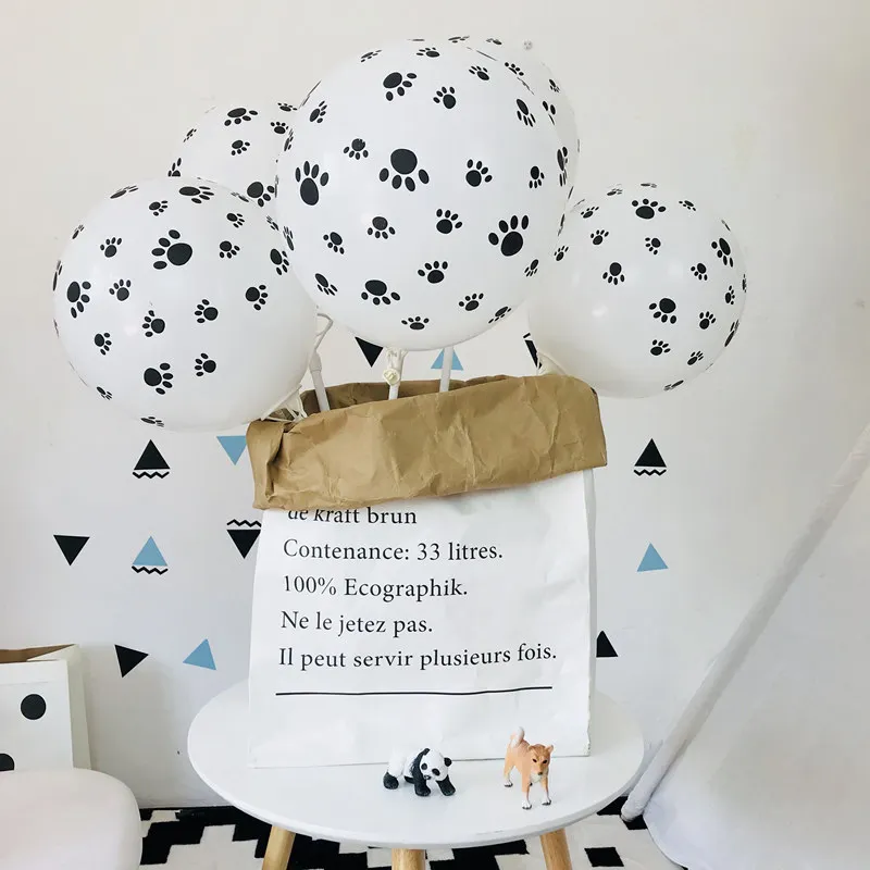 10 шт джунгли Животные Слон Тема 12 дюймов латексные шары Свадебный декор воздушные шары для детей и домашних животных день рождения Globos поставки - Цвет: Dog footprint