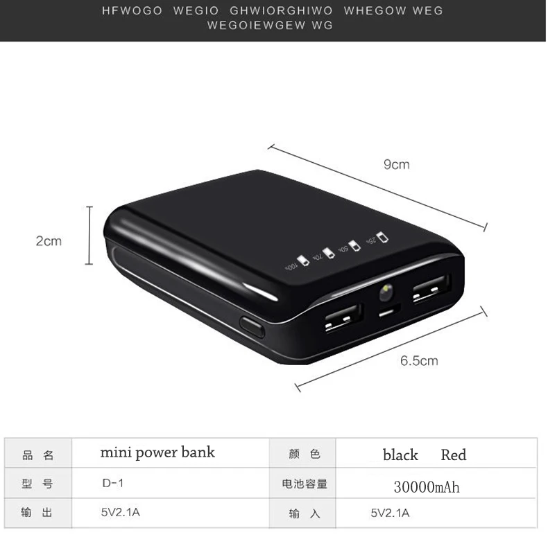 Mi ni power Bank, 30000 мА/ч, для iPhone 11, Xiaomi mi, power bank, Pover Bank, зарядное устройство, два порта Usb, внешняя батарея, повербанк, портативный