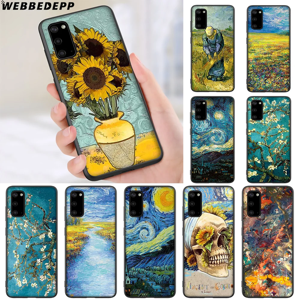 WEBBEDEPP чехол с черепом Ван Гога для Samsung Note 8 9 10 S6 S7 S8 S9 S10 S10e S20 ultra Edge Plus Lite | Мобильные