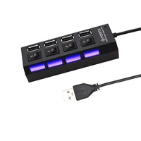 USB 2.0 Hub USB Hub 2.0 Multi USB Splitter Hub Use Power Adapter 4/7 Port Multiple Expander 2.0 USB Hub with Switch for PC 4