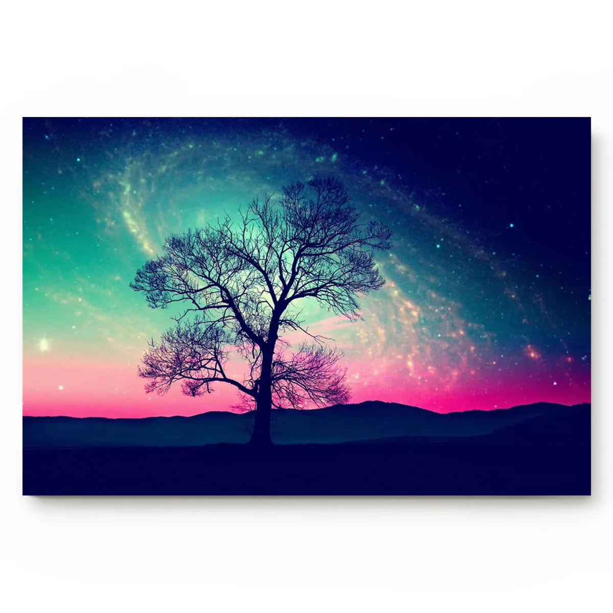 Звездное небо дерево фантазия Волшебные ветви туман съемки красный красивый