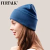 FURTALK – Bonnet en tricot chaud pour femme et homme, chapeau tricoté skullies unisexe noir et rouge d'automne, coréen ► Photo 3/6