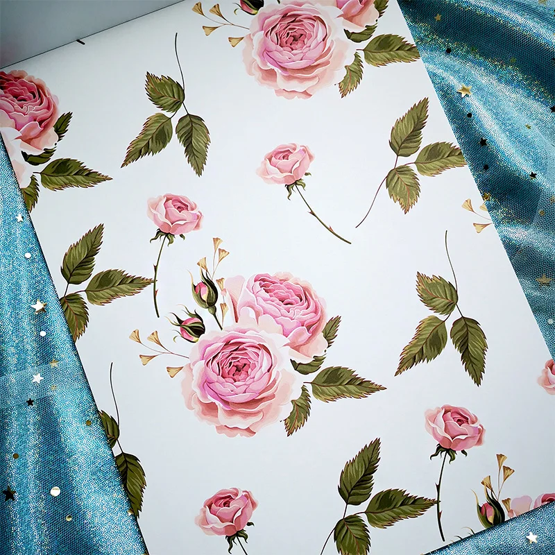 A4 Garden of Eden Flowers Silver Foil handmade background paper pads patterns,DIY Scrapbooking Paper pack paper craft