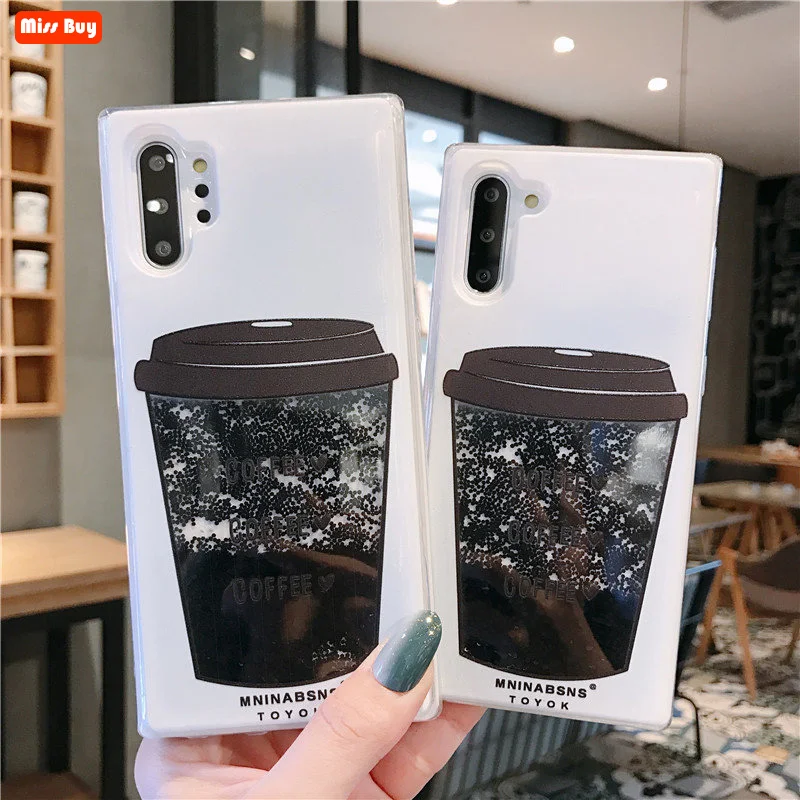 Чехол для Huawei Y9A чехол с кофейной чашкой и зыбучим песком Y9 A силиконовый защитный