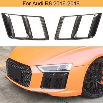 cheap Koolstofvezel Auto Voorbumper Mistlamp Covers Versieringen Voor Audi R8 2016 2018 Mistlicht Ventilatieopeningen covers Versieringen