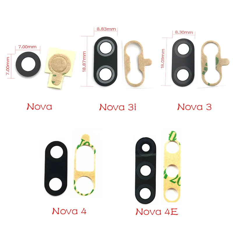 Задняя камера стеклянный объектив для huawei Nova 3 3i 4 4e 5i 5 Pro запасные части с лентой