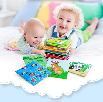 

Baby Cloth Book 26 Pcs Infant Early Learning Resource Soft Puzzle Cards Washable Educational Cognitive Development Toy Kid Books