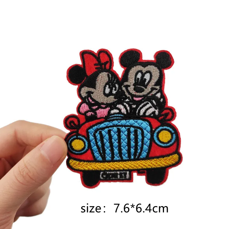Cartoon anime high quality Mickey Minnie Mouse patch fireworks Embroidered for Iron on T-shirt  DIY Sewing clothes patch Decor 