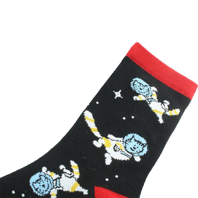 Креативные Разноцветные носки в стиле хип-хоп с принтом «Happy Art» Модные женские носки в уличном стиле повседневные забавные носки с рисунками животных на Рождество