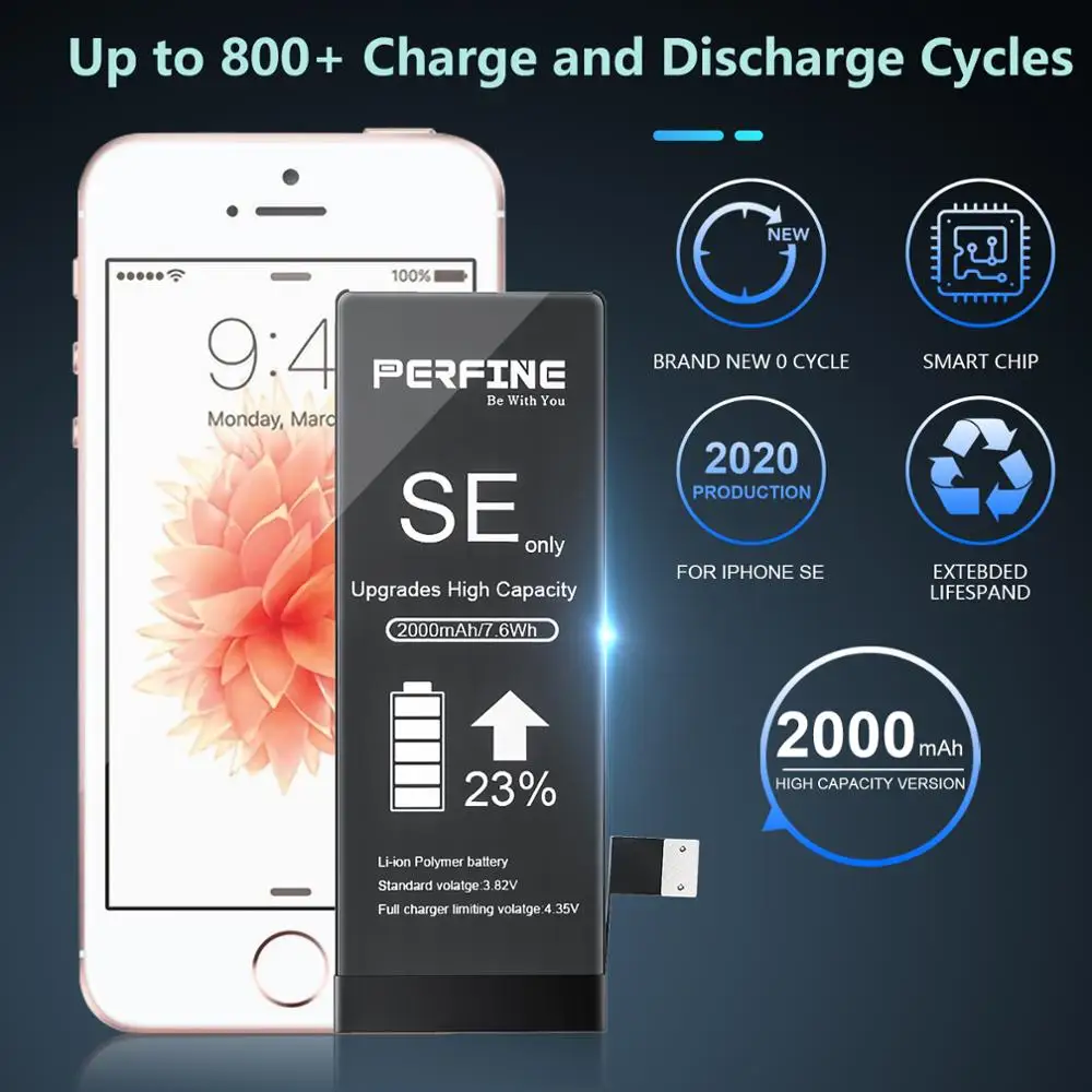 2023 Zero-cycle Battery For Apple iPhone SE 2016 SE 2020 SE 2022 Bateria  Sticker Free Tools - AliExpress