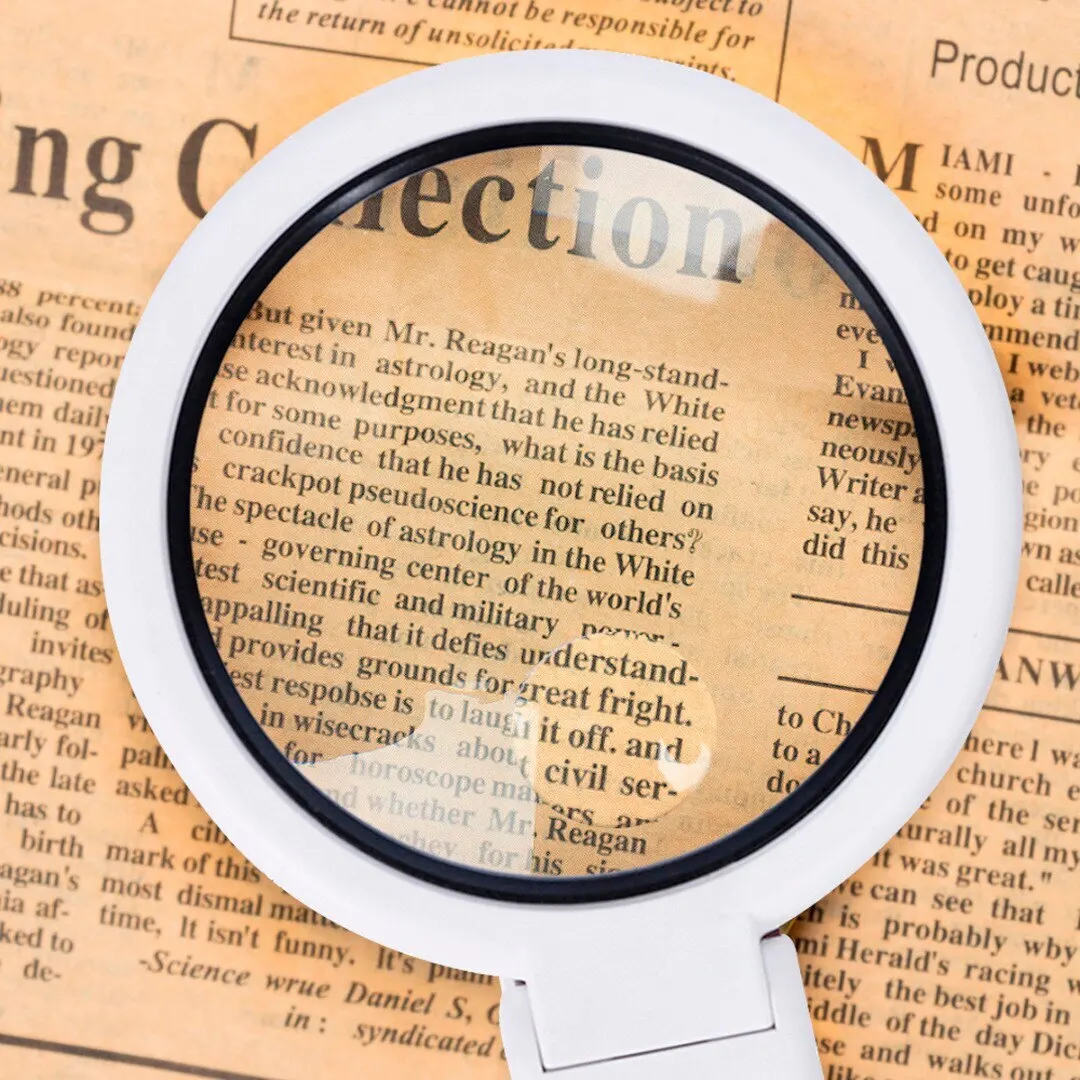 Foldable Lamp Illuminated Magnifier 5X 11X Magnifying Table Loupe Magnifier Screen with 8 LED Lights For Reading Map Newspaper