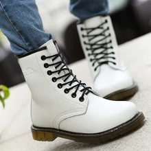 Кожаные ботинки; женские Ботинки Martin с высоким берцем; модные зимние теплые ботильоны; обувь на платформе для влюбленных пар; женские мотоциклетные ботинки; Coturno Doc Dr