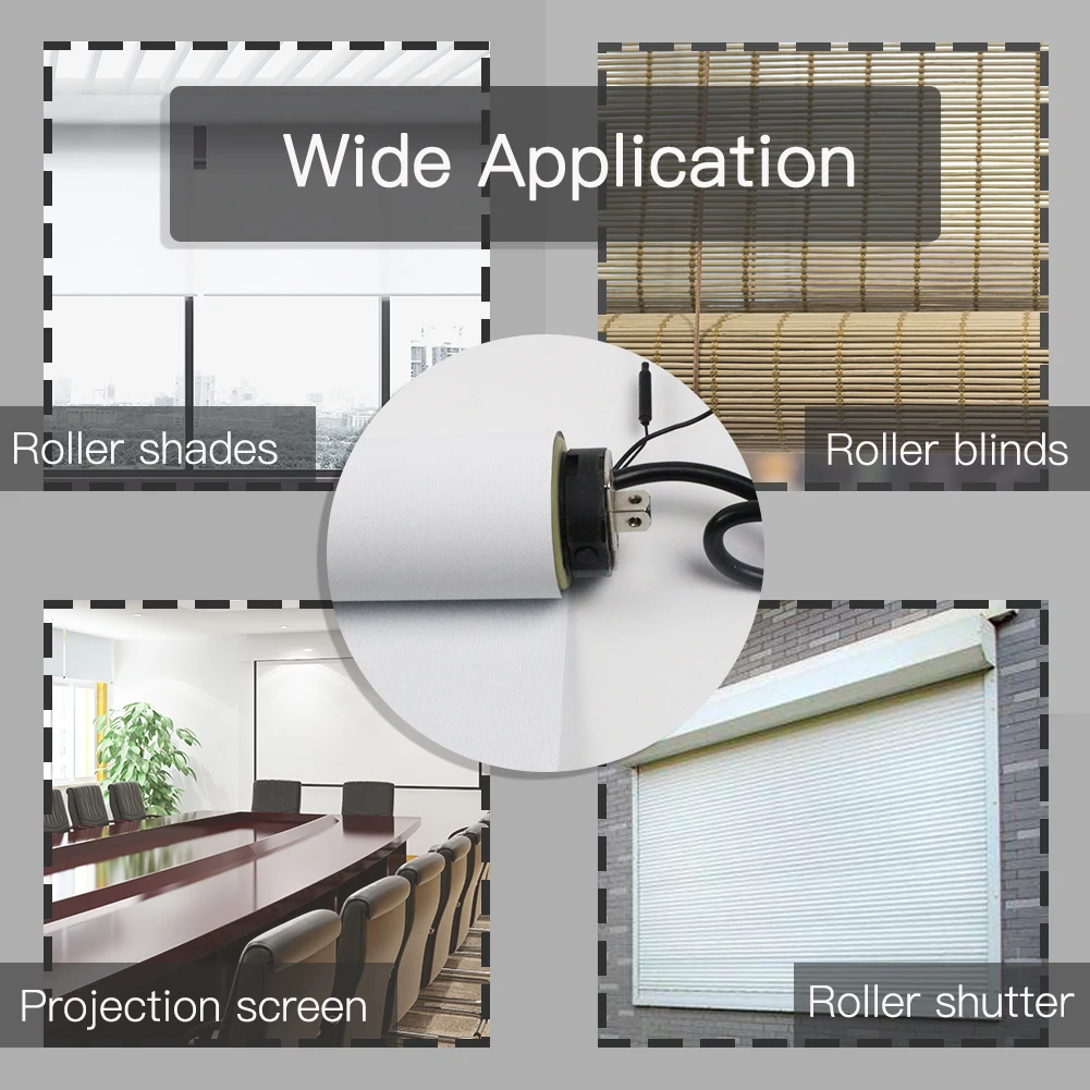 Motorized Electric Smart Tubular Roller Shade Blinds Motor 4 Wires Smart Life App Remote Control Works with Alexa Google Home
