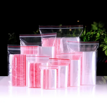 

100 Pcs Mini Plastic Ziplock Bags Jewelry Zipper Zip Lock Plastic Bags For Food Packaging Thick Clear Dustproof Storage Bag