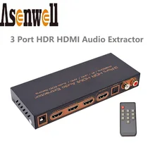 

4K HDMI Switch Splitter 3 Port HDMI-compatible Audio Extractor V2.0 UHD ARC Audio EDID Set HDMI to SPDIF Digital 5.1 Converter