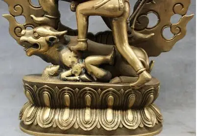 1" Тибетский латунный буддизм Joss Yamantaka Yama Dharmaraja скульптура Будды, статуя