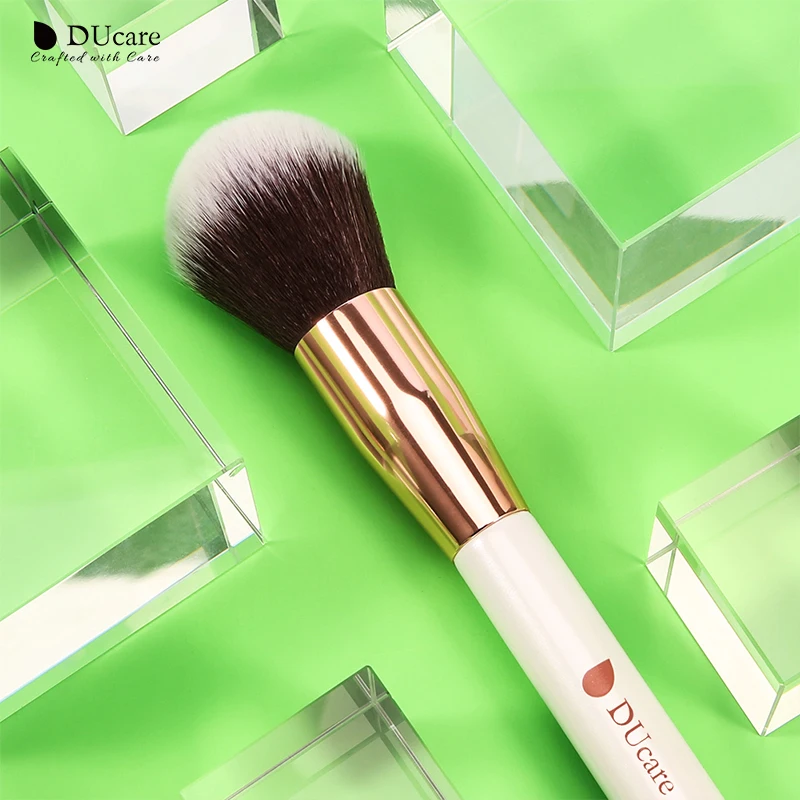 Pincéis de Maquiagem Ducare Escovas Pérola Branco Vermelho Preto Conjunto Profissional Beleza Compõem Escova Natural Fundação Cabelo pó Blushes - 10 natural fundação cabelo pó blushes